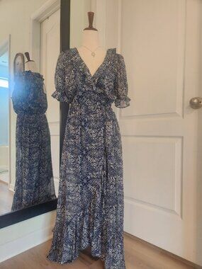 NWT XS Lauren Conrad Maxi Faux Wrap Dress